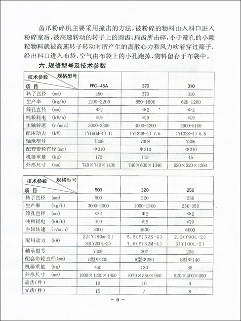 ffc系列粉碎机说明